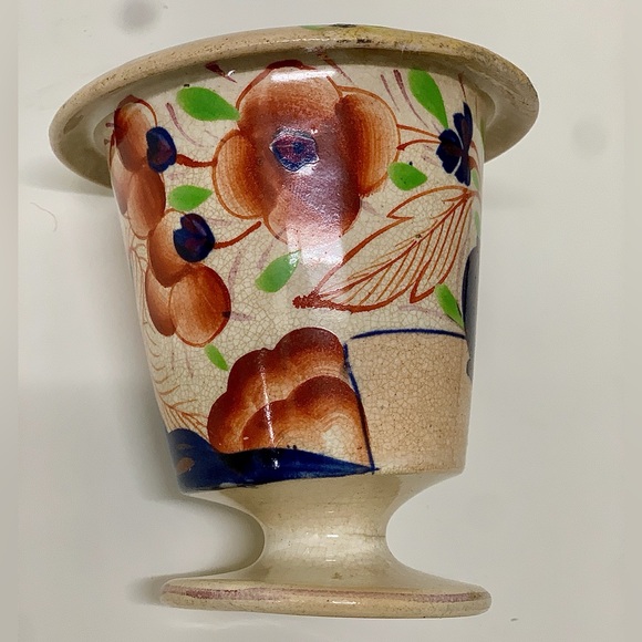 19th Century Antique Gaudy Welsh Pot de Fleurs II Pattern Pedestal Urn Rare - Picture 13 of 16